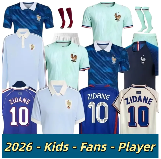 france jerseys world cup 2026 French Soccer Jersey MBAPPE GIROUD DEMBELE EKITIKE Olise GRIEZMANN ZIDANE Kids Women retro Football tops Shirt maillot de foot vintage