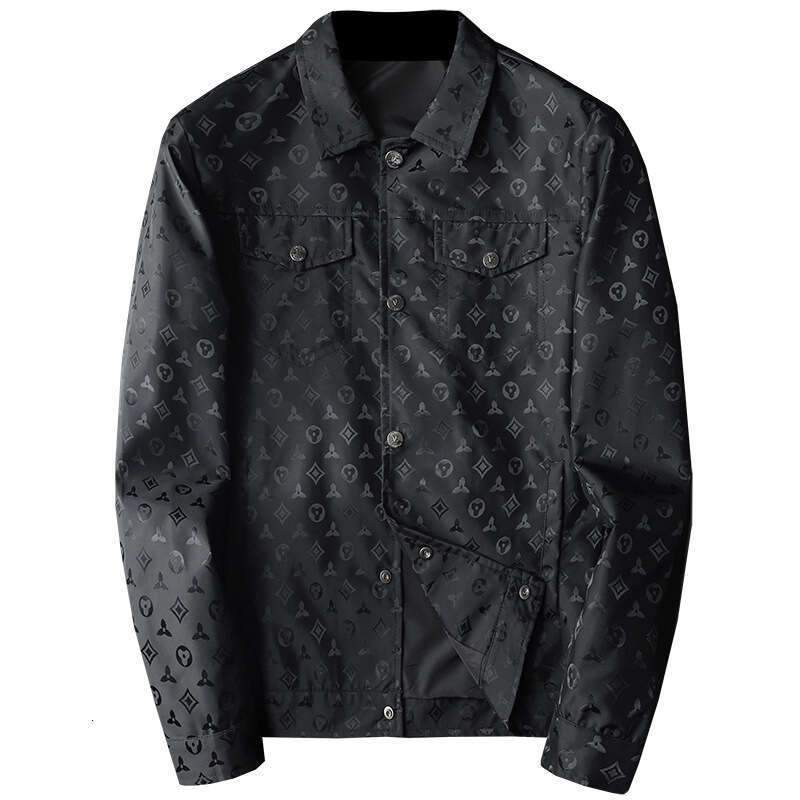 European Collection 2025 New Printed Turn-Down Collar Casual Jacket Jk9033 Spring And Autumn Coat Men's Clothing Asia Size