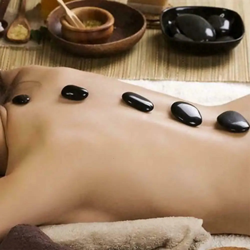 2pcs Massage Stones Natural Lava Basalt Heated Warmer Stone Body Heating Smooth Massage Stones for Spa Massage 260316