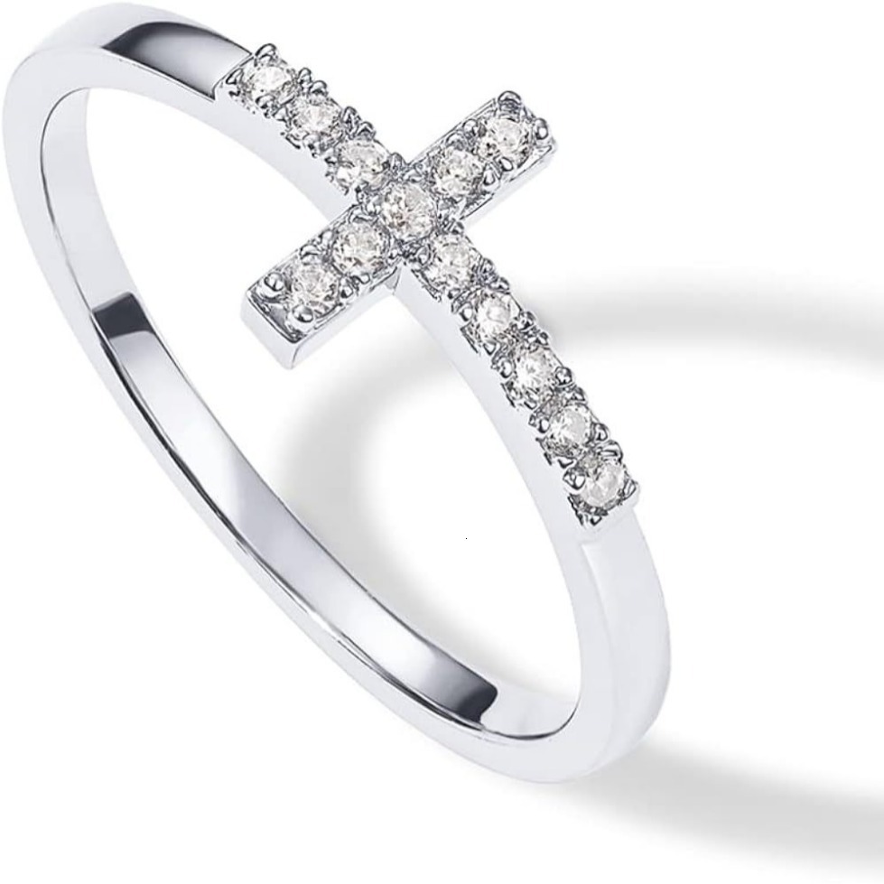 Copper Gold Plated Cross For Women Niche Personality Minimalist Fashion Versatile Ring