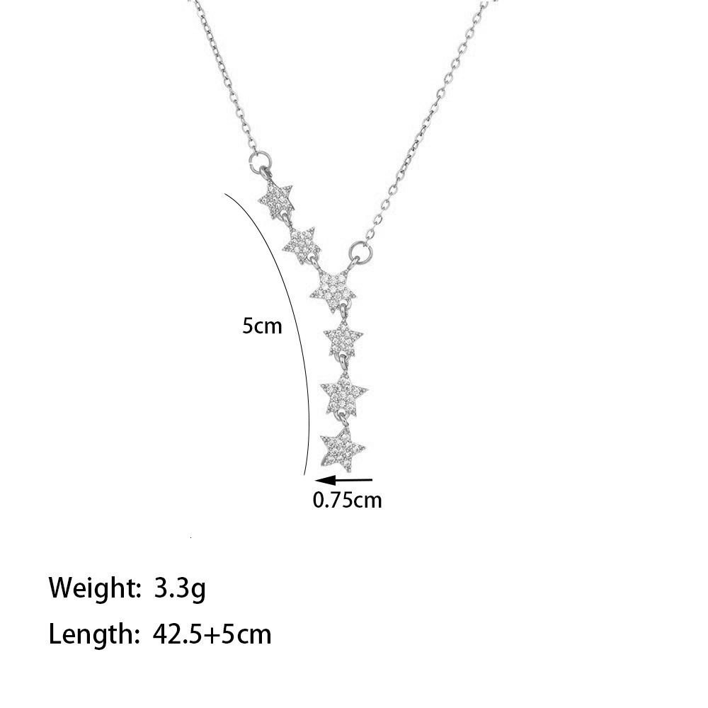 Yicen Brilliant Star Necklace For Women, Elegant Collarbone Chain, Niche High-End Fashion Trend, Hot Fashionable Women's Accessories Item, Light 