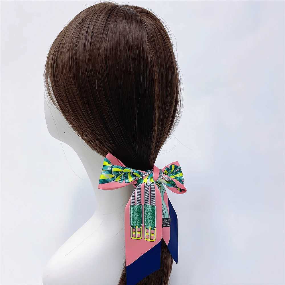 Fashion Wen Scarf 2024 Brand Design Silk Scarf Fashion Horse Rope Print band Skinny Bag Hair Scarves Neckerchief X260328