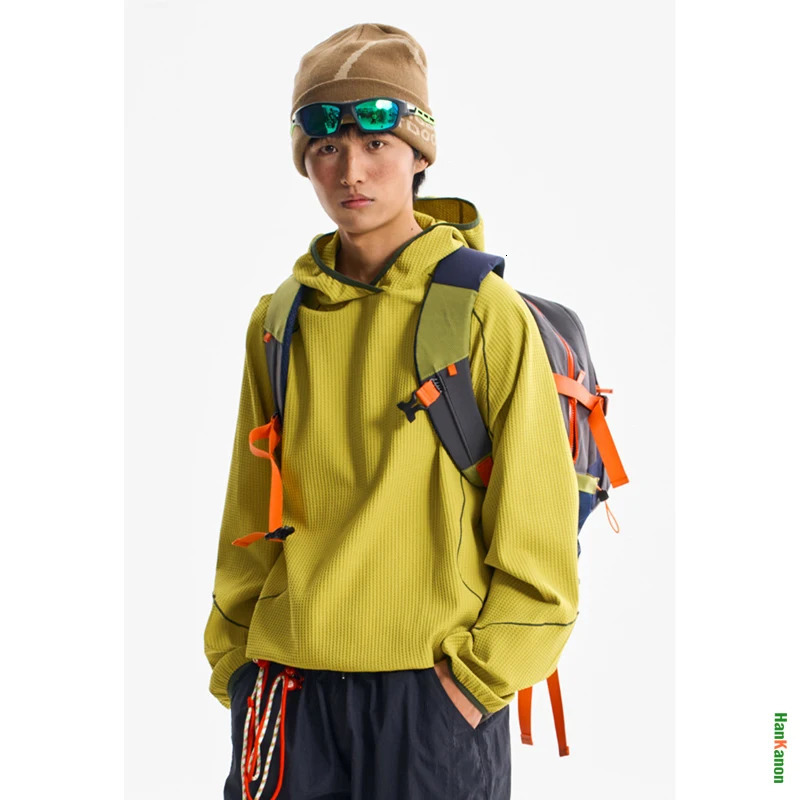 Quick - Dry Breathable Waffle Knit Hooded Sweatshirt for SpringSummer Outdoor Sports Unisex Hoodie 260327