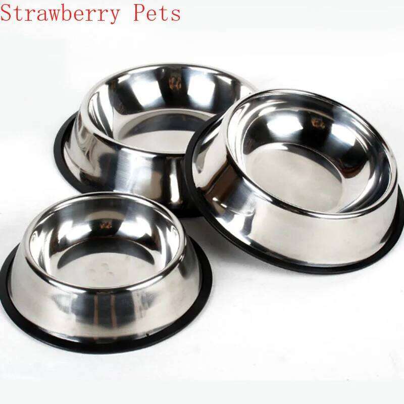 Stainless Steel Storage Container Dog Food Water Bottle Pet Bowl Feeder Dish for Small Large Dogs Cats 26W0330