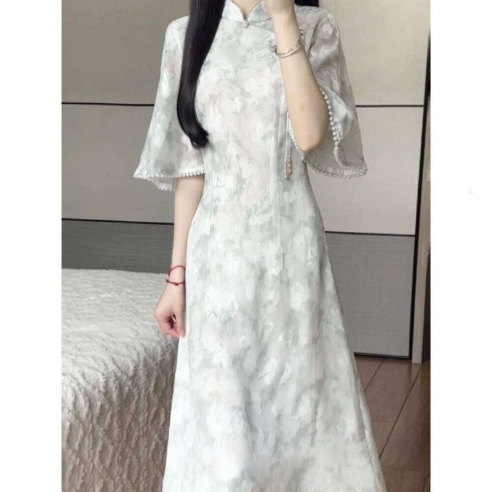 Cheongsams Chinese Traditional Girls Dress For Women Clothing Fashion Clothes Streetwear Ethnic Style Qipao Vintage MAKOUFEI