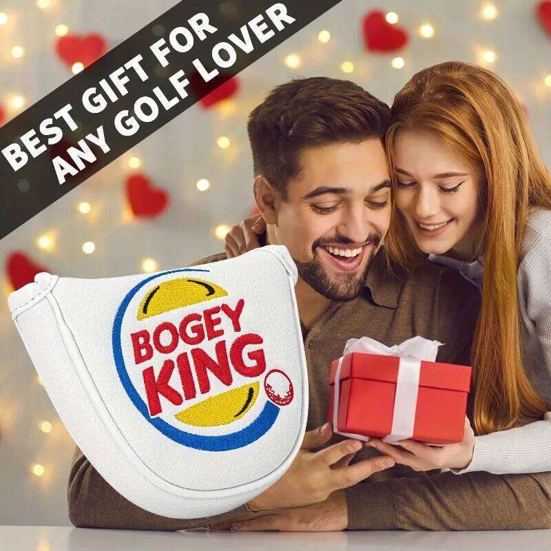 BOGEY KING logo cover, available in white/black, putting golf accessories, magnetic closure, stylish, durable 26Y0330