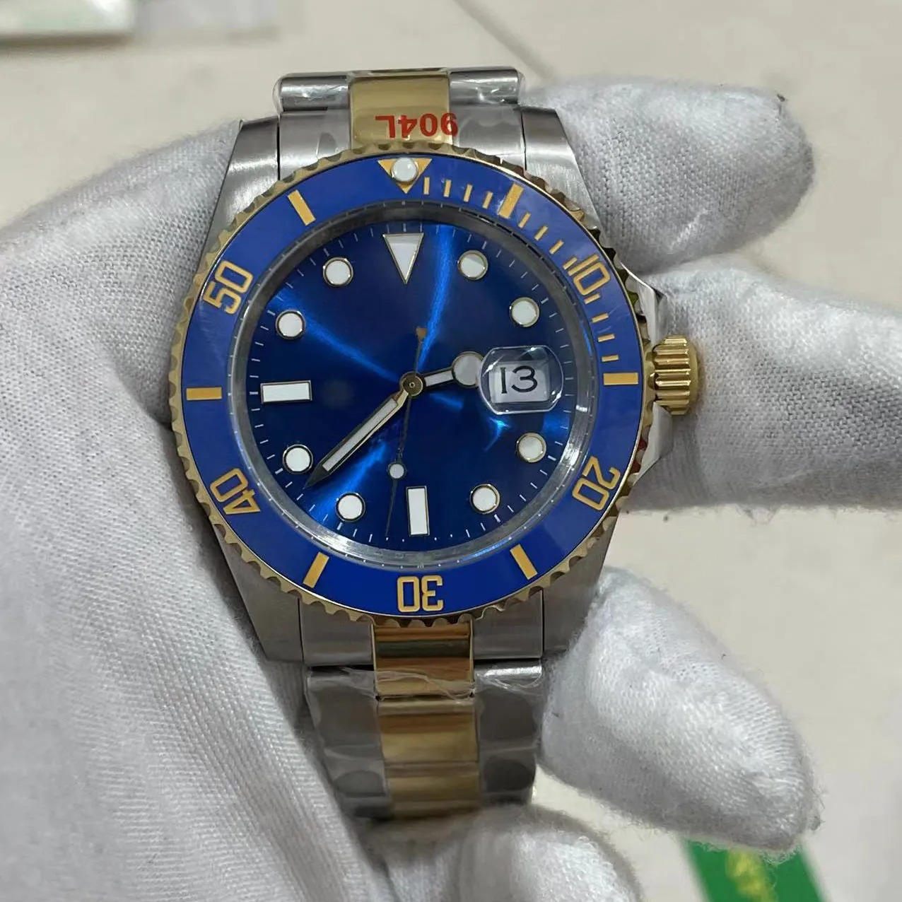Super U1 ST9 Upgrade Gold Mens Watch Automatic Mechanical Movemenrt Sapphire Glass Ceramic Bezel Stainless steel Glide Lock Men Wristwatches