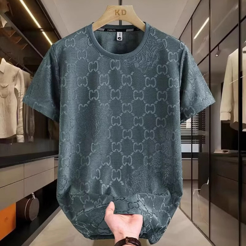 Cool Feeling Short-sleeved T-shirt Fashionable Men's Clothing Summer Lightweight Ice Silk Top For 2026 Designer Short-sleeved Shirt High-end Luxu