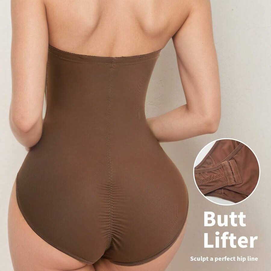 Seamless Shapewear Plus-Size Body-Shaping Shapewear With Underwire, Strapless Seamless Tummy Control Corset Dress