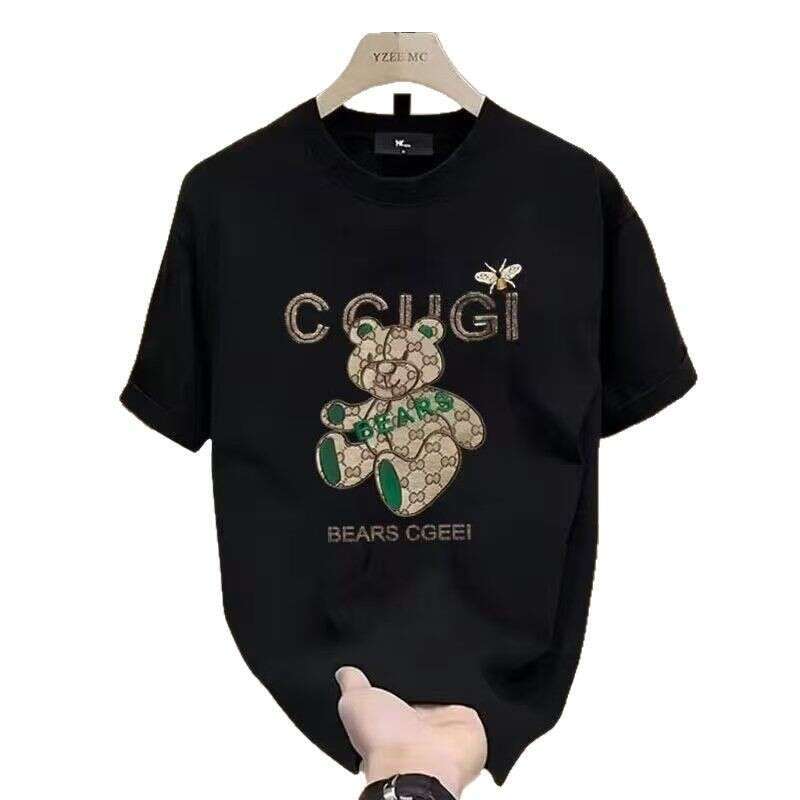 European high-end trendy brand pure cotton short-sleeve T-shirt for men, heavyweight summer new style, trendy, loose and versatile tee shirt