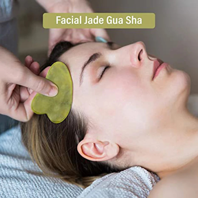 Natural Jade Stone Guasha Board Gouache Scraper For Body Acupoint Press SPA Acupuncture Skin Care Massage Anti Aging Tool 260316