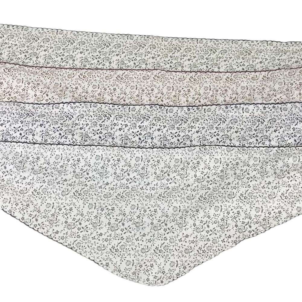 Ese N Cotton Triangular Scarf With Scalloped Edges, Elegant And Versatile, Breathable Decorative Scarf, Sun Protection Neck Wrap For Women Qian Pan