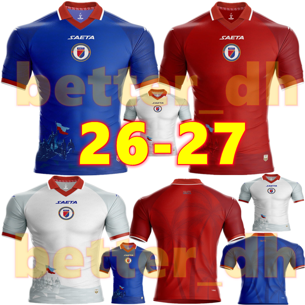 26 27 Haiti World Cup soccer jerseys 2026 2027 BELLEGARDE PIERROT LOUICIUS NAZON Maillot de football Home blue Away white 3rd Men Kids football shirt Kits