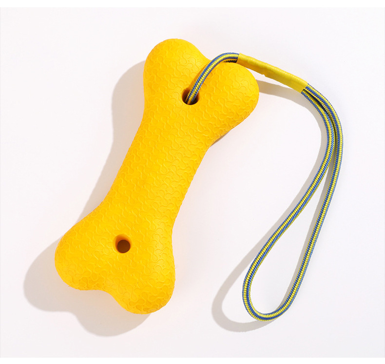 Extra Large Solid Color Dog Bone with Rope, Bite-Resistant Dental Care Toy for Large Breeds
