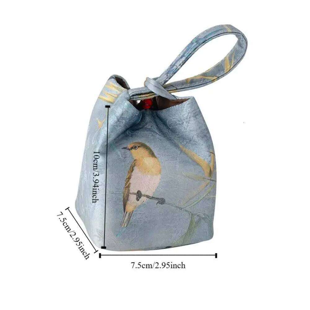 Chinese Embroidery Creative Chinese Style Storage Thickened Embroidered Tea Set Accessories Vintage Teacup Drawstring Cloth Bag
