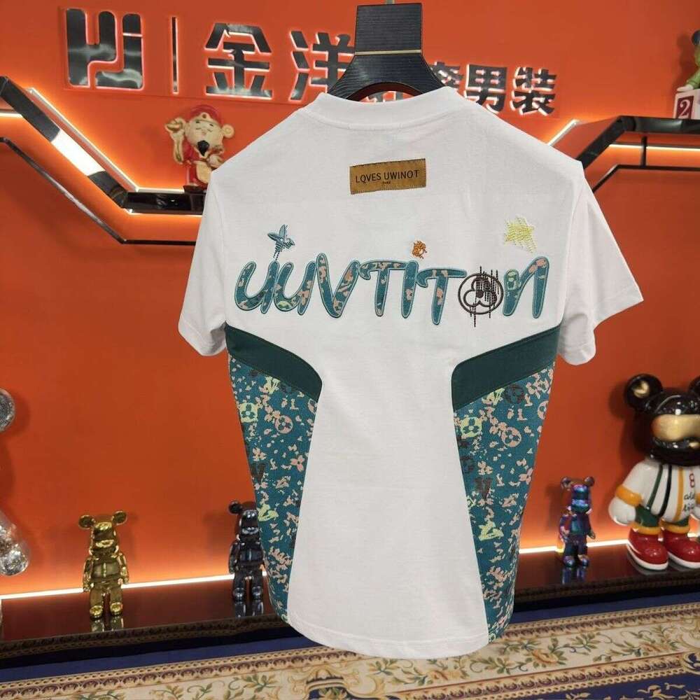 Men's New Luxury Short-Sleeve Casual Trendy 2026 Top Summer Fashion Versatile Round-Neck Embroidered T-Shirt Asia Size