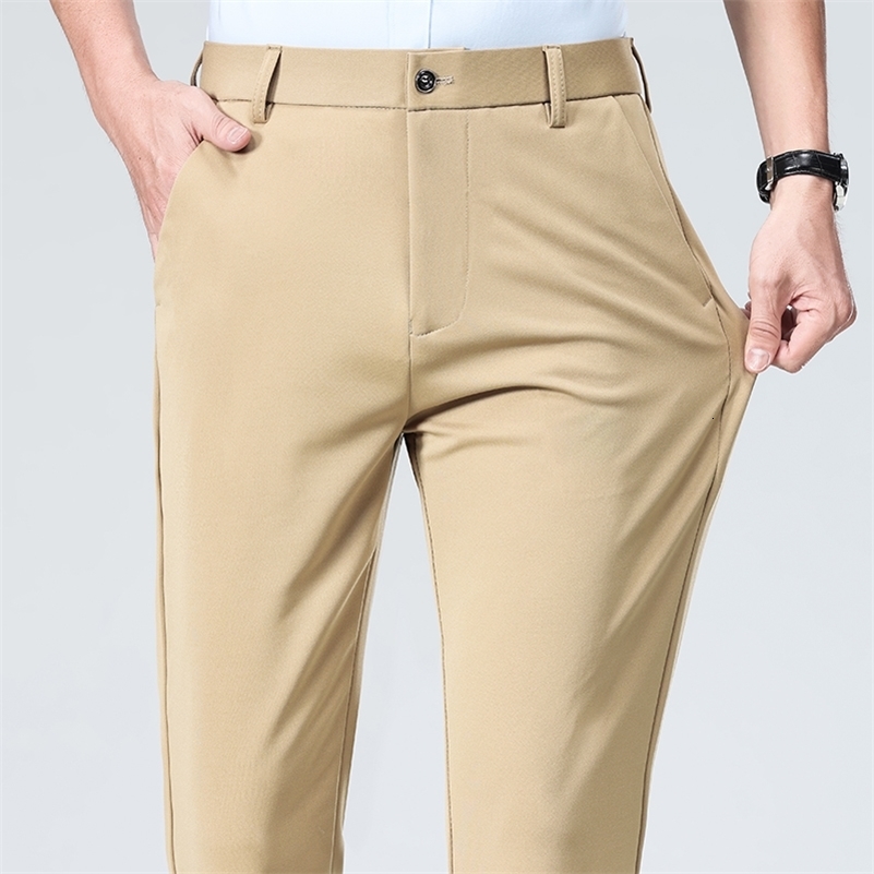 Summer Autumn Thin Trousers Men Formal Dress Suit Pants Work Pants Quality Business Casual Pants Black Wine Red Long Pants 260327