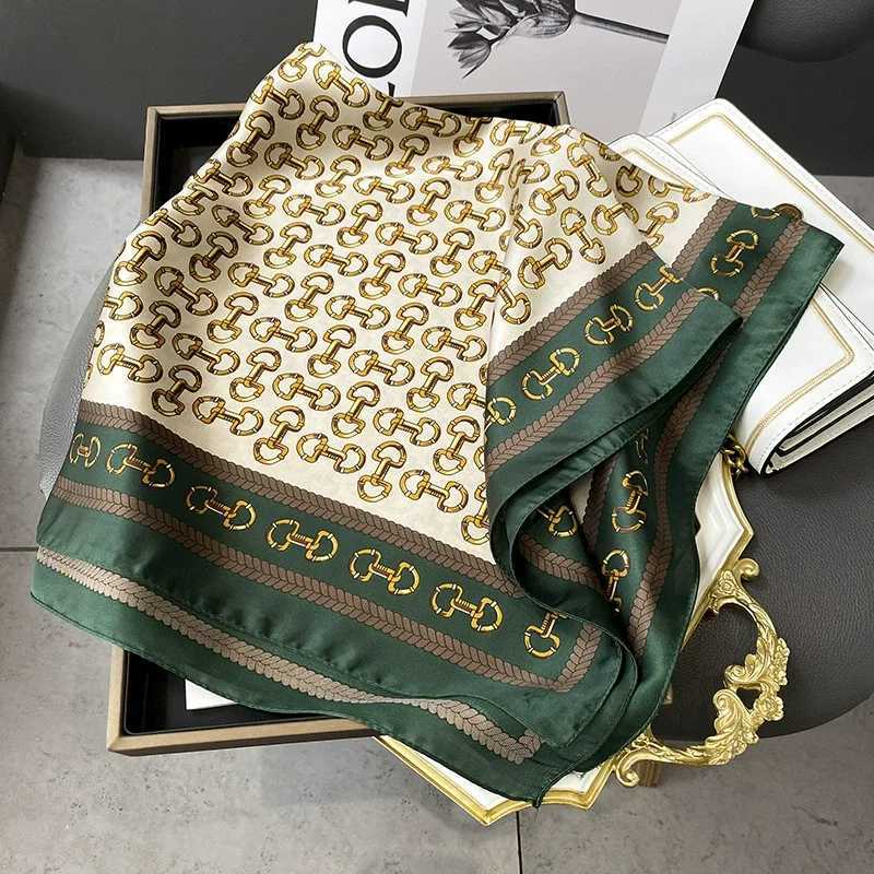 70cm Simple Striped Small Square Scarf Wens Imitation Silk Scarves Temperament Versatile Ethnic Style Printed Scarf scarf X260328