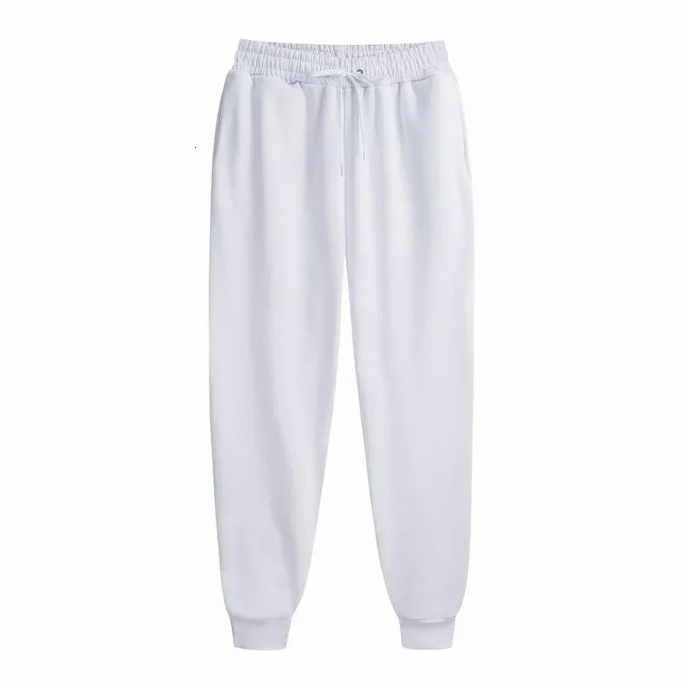 Mens Casual Sweatpants Fleece Sports Pants Unisex Fashion Solid Loose Trousers Streetwear Autumn Winter Jogging Fitness Pants 260330