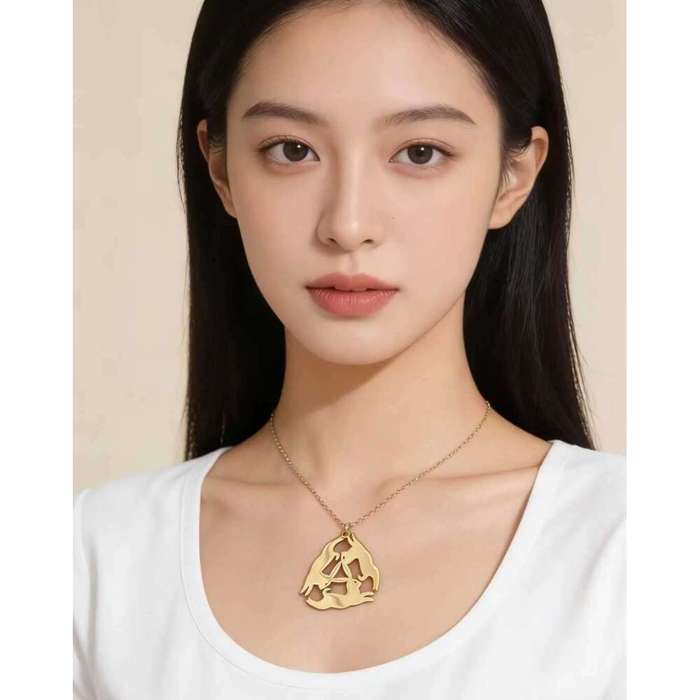 Three Rabbits Circular Necklace | Eternal Knot Pendant | Minimalist Tibetan Lucky Symbol Chain