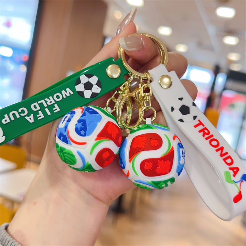 free shipping 2026 Creative World Cup Soccer Keychain, Cartoon Car Doll Key Ring, Unisex Backpack Bag Charm Gift Accessory
