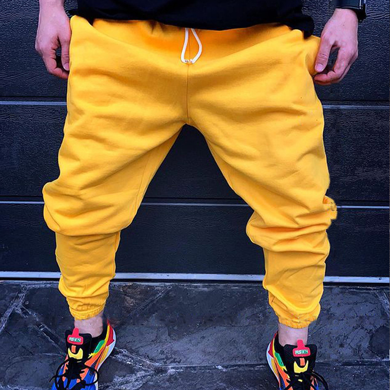 New spring and autumn solid color knitted sweatpants mid-waist loose fit casual sports jogger pants trendy and versatile