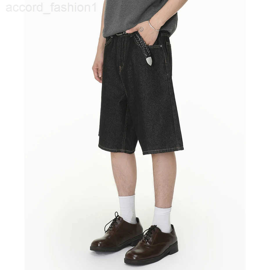 Men Denim Shorts Summer Loose Wide Leg Jeans Shorts Streetwear Harajuku Hip Hop Shorts Unisex H260330