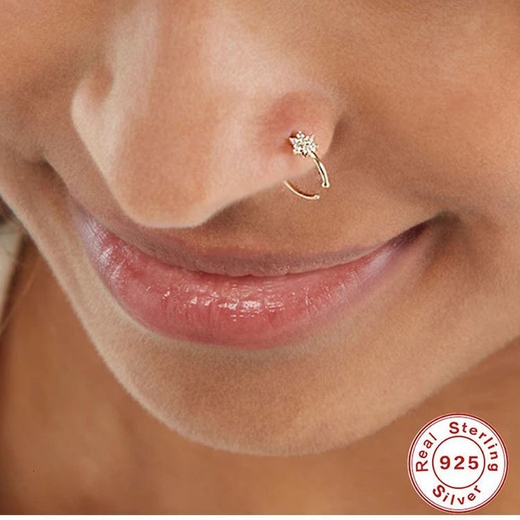 GOLDtutu 14K Yellow Gold Simulated Diamond Cz Nose Ring 3mm Hoop kj463 250327