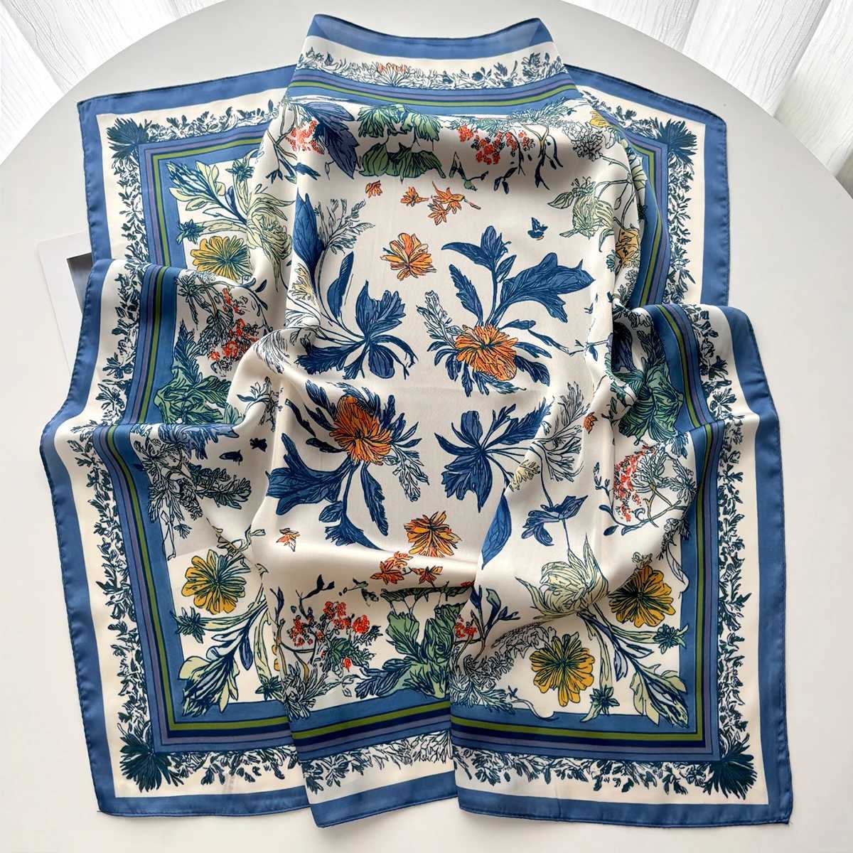 Design Print Scarf Silk Imitation Scarf for Wen Square Hairbands Foard Fem Bandana Neck Kerchief bands 2026 New X260328