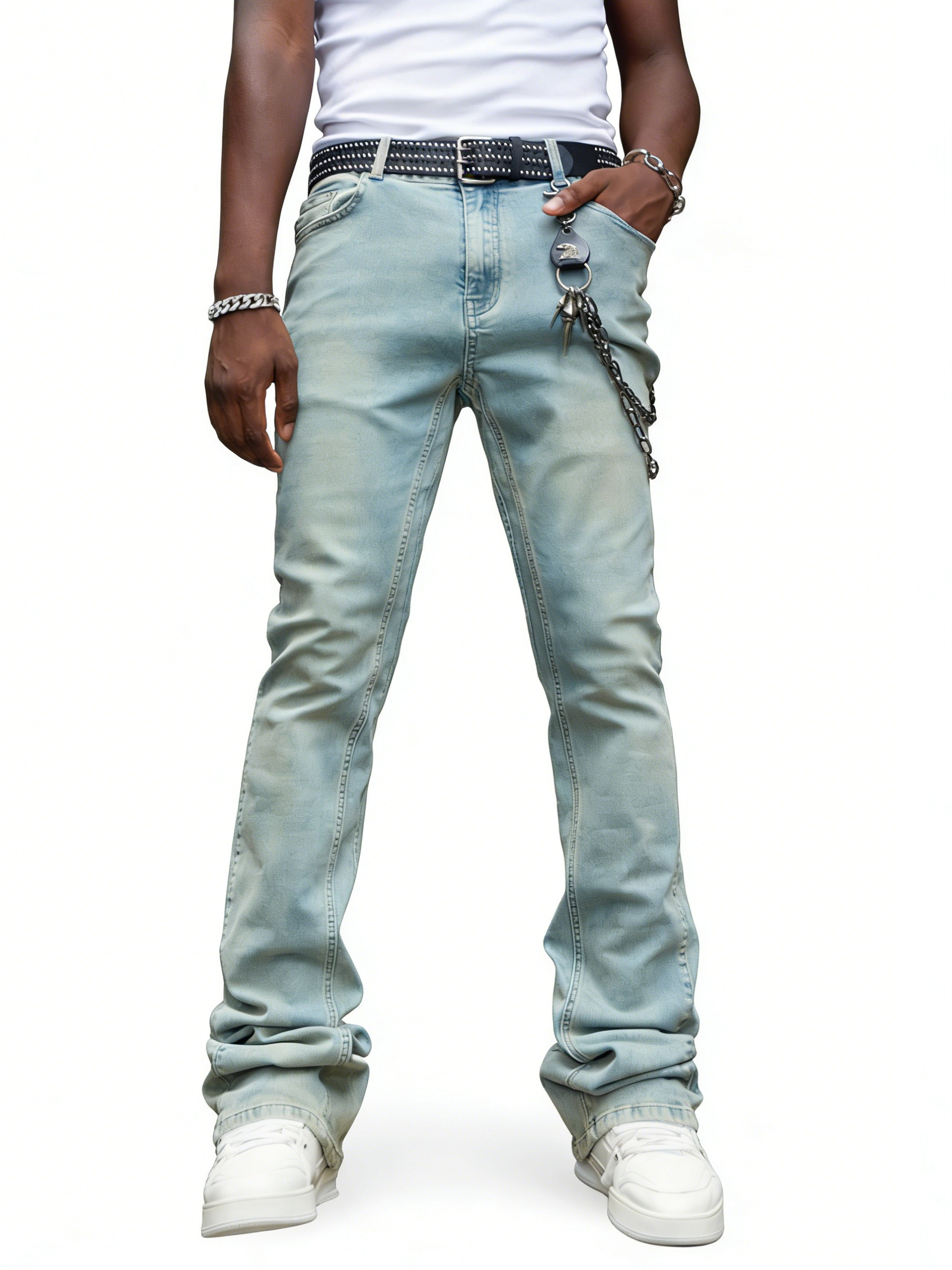 Contemporary Stylish Men's Vintage-Inspired Indigo Jeanwear for Casual Elegance Model H258