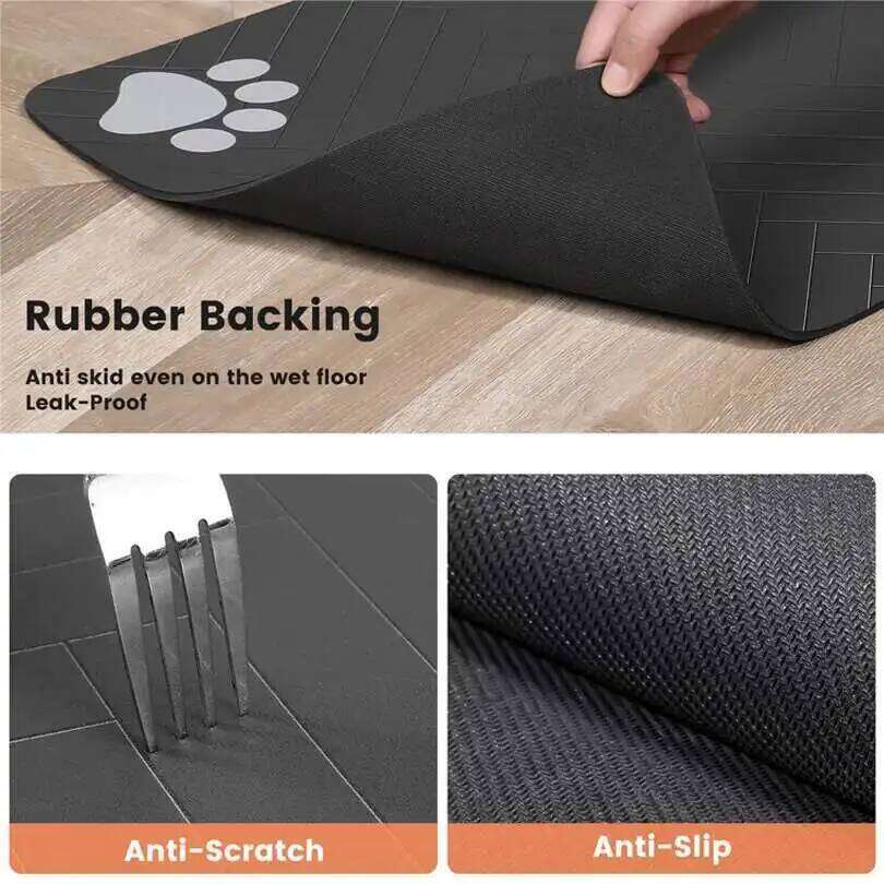 60X90CM Feeding Pet Placemat Food and Bowl with Waterproof Rubber Backing Quick Dry Water Mat for Dog Cat