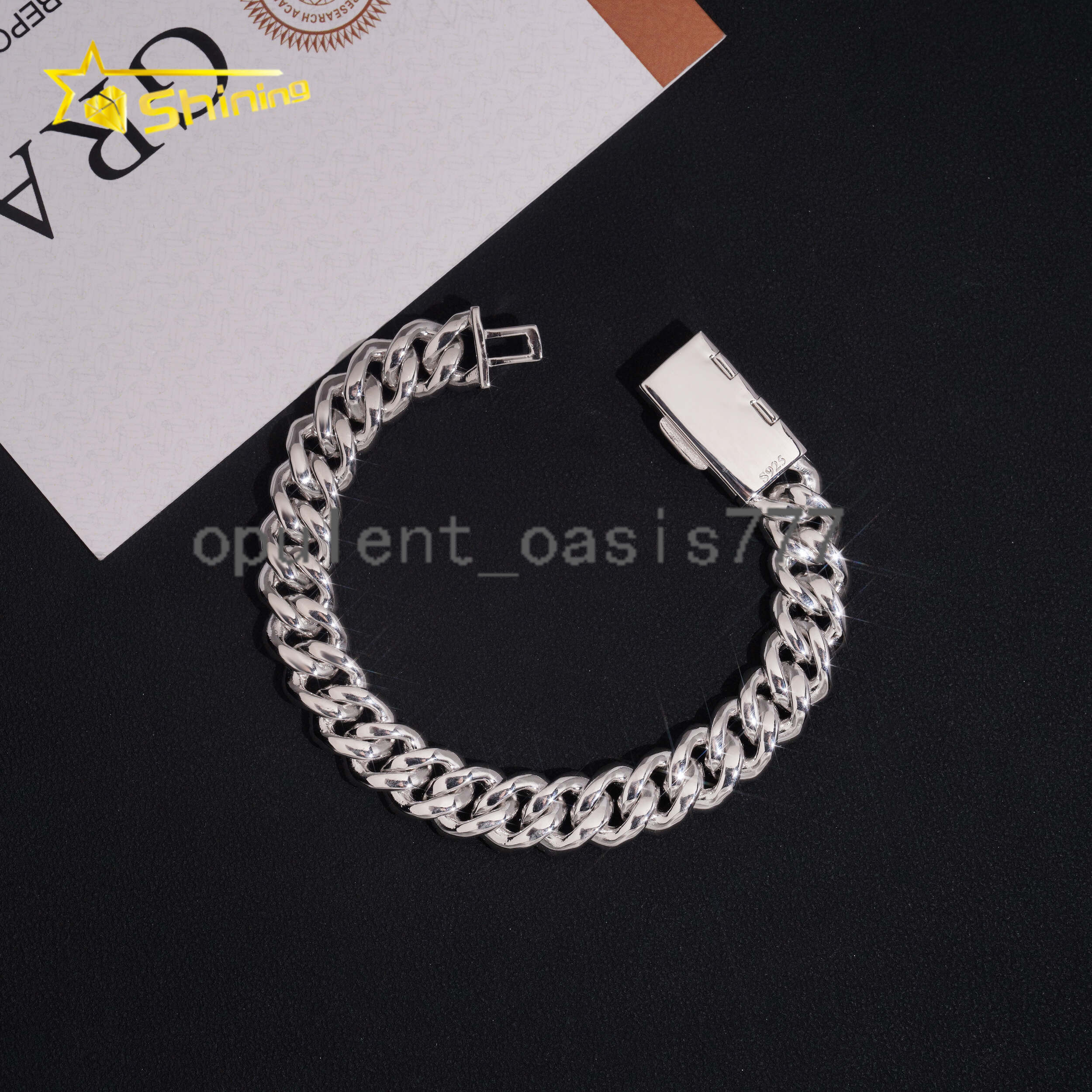 Hip Hop Jewelry Wholesale Price 10mm Moissanite Diamond Cuban Link Bracelet Custom Silver Bracelet 925 Sterling for Men