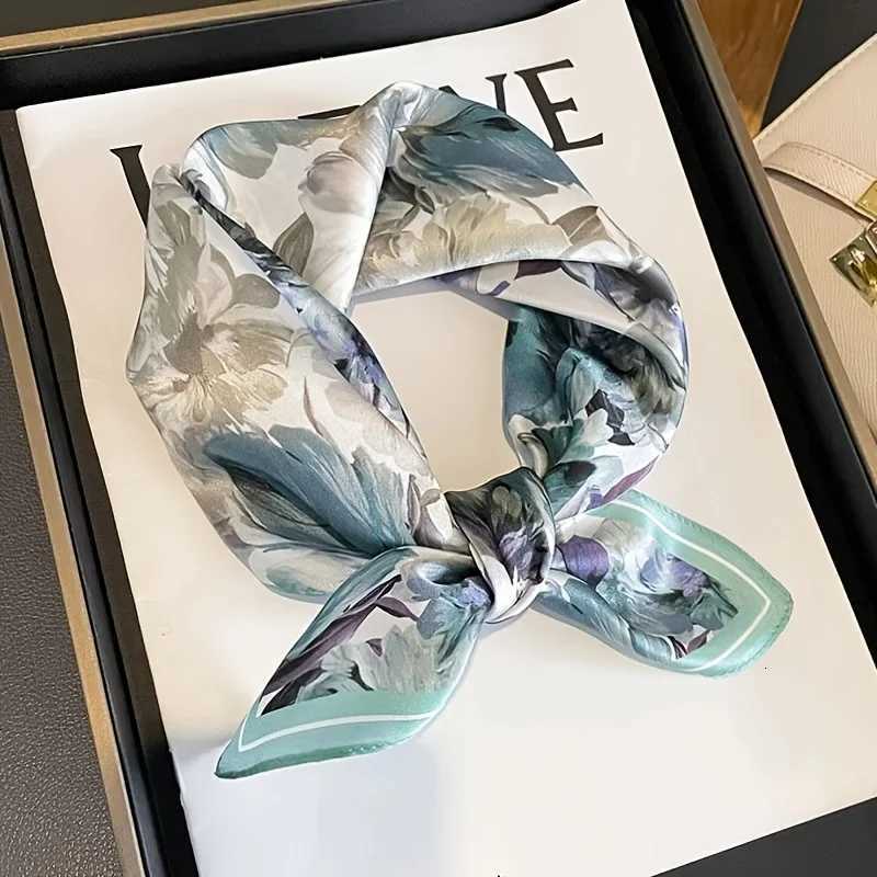 1pc Floral Luxury Satin Texture Womens scarf Neck/Hair/Bag Decoration Women Fashion Accessory Z260330