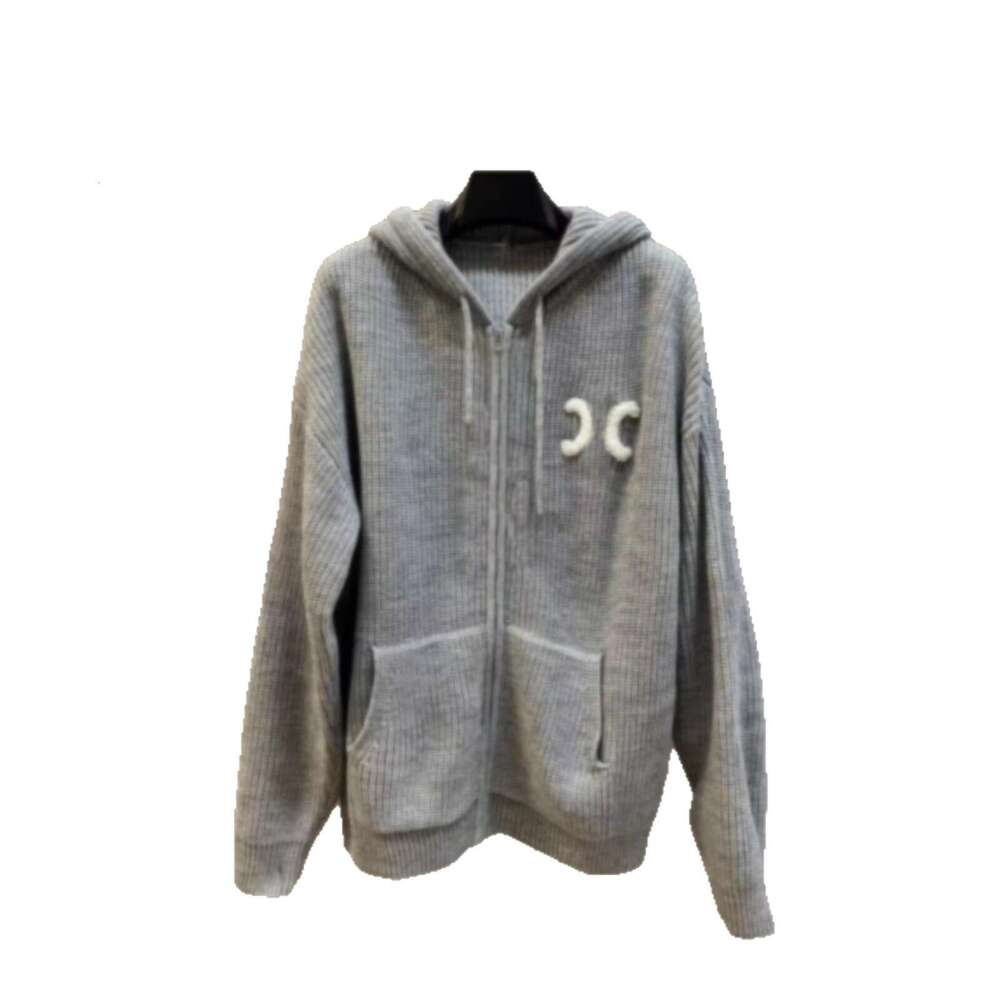 Hooded Knitted Jacket 2026 Autumn/Winter New Model With Letter Embroidery On The Chest, Versatile Wool Sweater For Both Men And Women Qipao Hanfu Silk