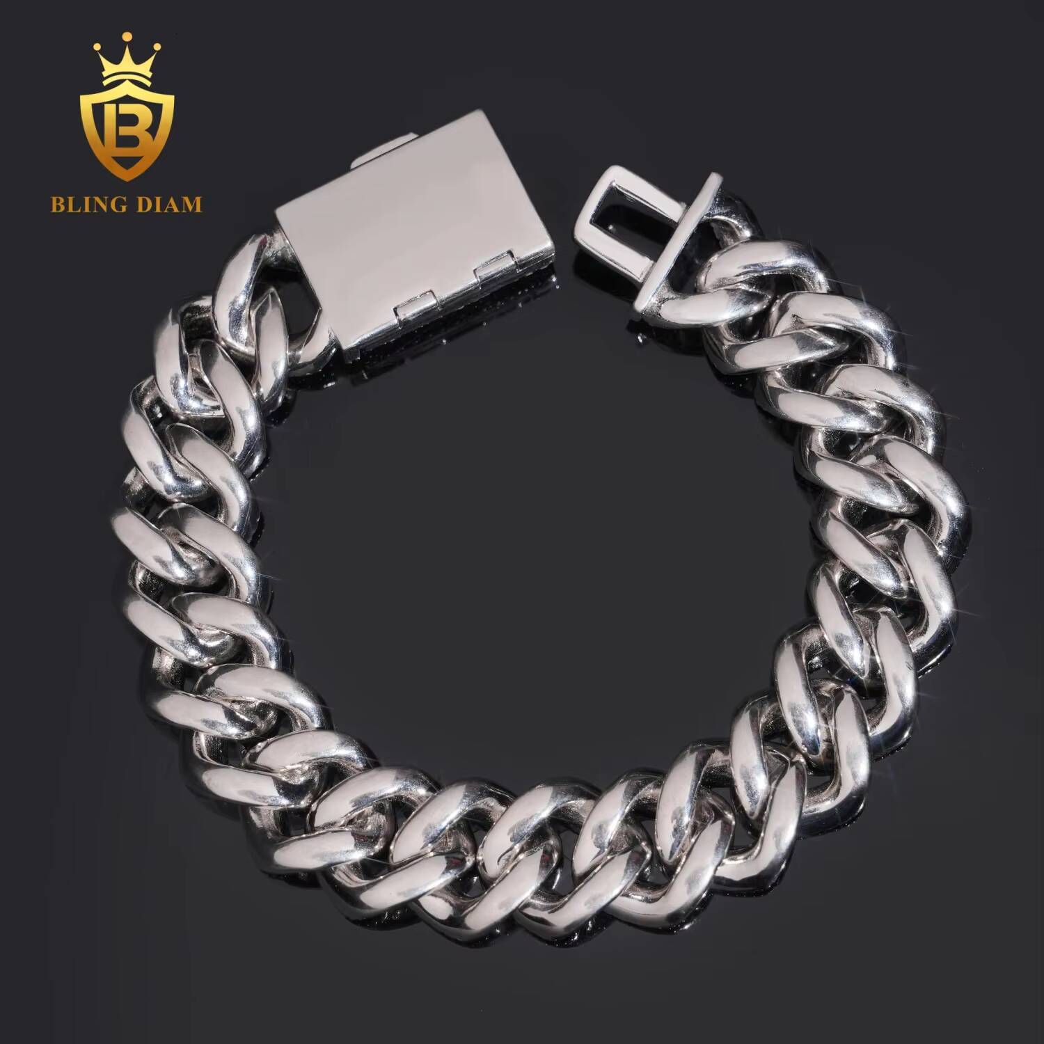 New Arrival Hip Hop Jewelry Cuban Link for Men 16mm VVS1 Iced Out Moissanite Diamond 925 Silver Cuban Link Chain High Quality