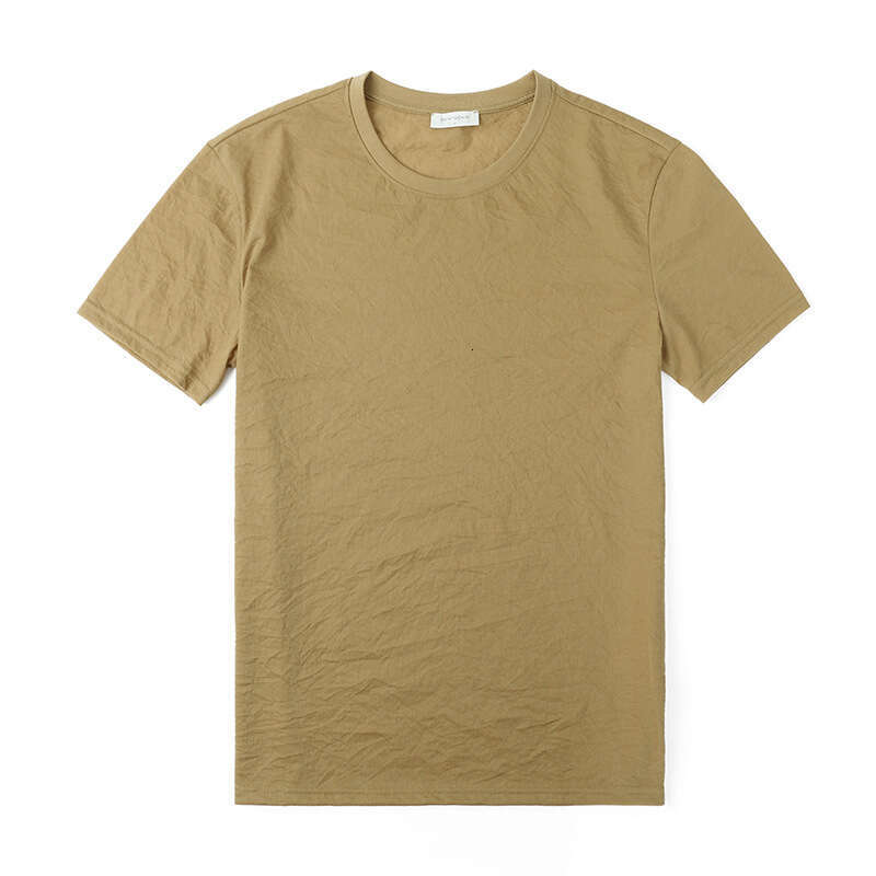 Summer High-End Men's Thin Short T-Shirt Solid Color Slim Fit Round Neck Versatile Casual Half Sleeve