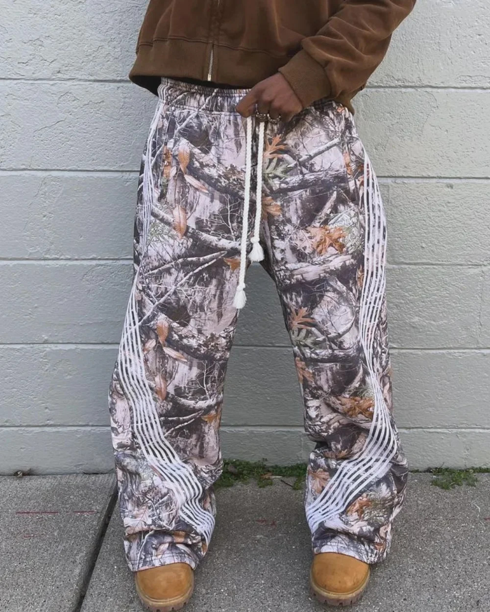 Y2k retro camouflage casual loose fitting men pants Gothic Harajuku men and women high-quality jogging drawstring sports pants 260326