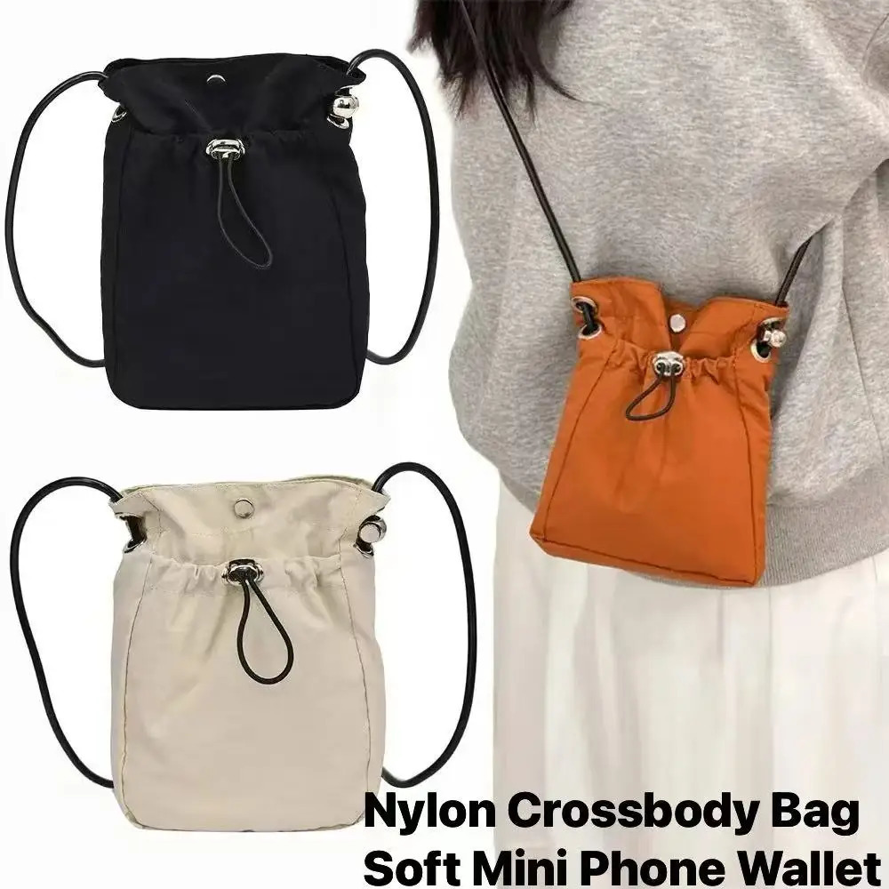 Nylon Crossbody Bag Soft Mini Phone Wallet Multifunctional Square Shoulder Purse Canvas Messenger 260317
