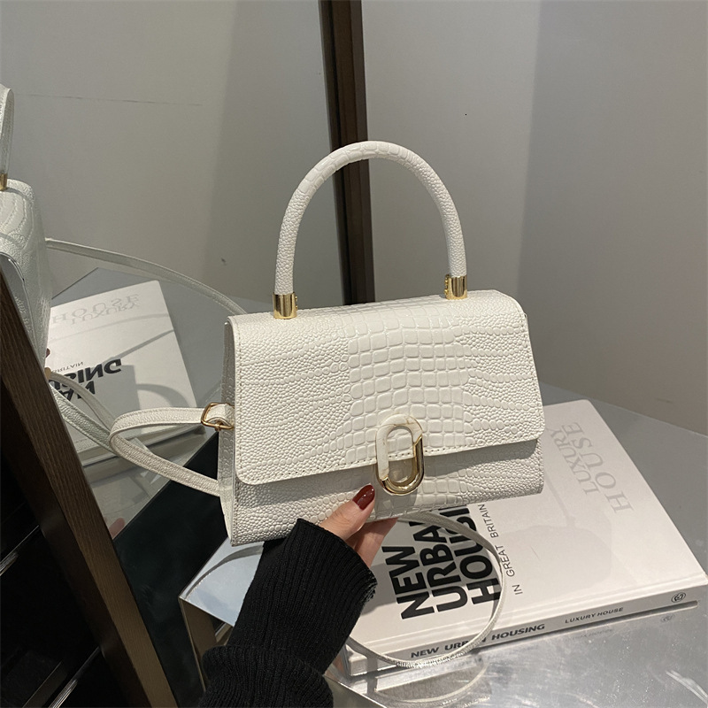 Free Shipping High Value 2026 Winter New Fashion Handbag, Trendy Crossbody Vintage Simple Small Square Bag, Unique Crocodile Pattern Shoulder Bag