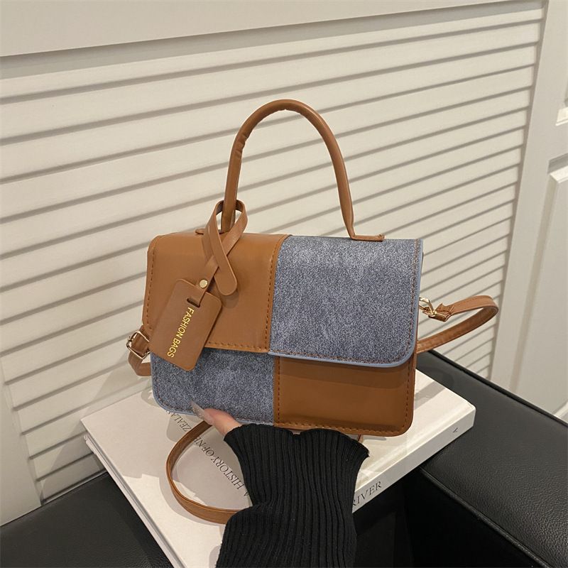 Free Shipping High Value Niche Design Patchwork Color-Block Small Square for Women 2025 New Textured Simple Crossbody Fashion Shoulder Bag