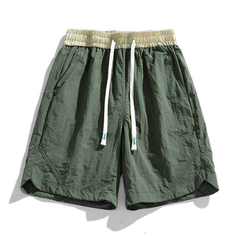 For Summer New Mens Casual Trouers Green Black 100% Nylon Shorts Running Man Short Pants Oversize