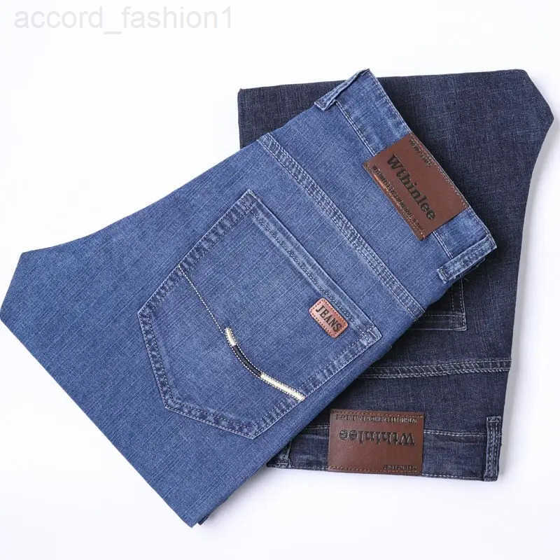 2025 New Denim Shorts for Mens Spring and Summer Trendy Brand Thin Elastic Loose Straight Casual Five Point Middle Pants H260330