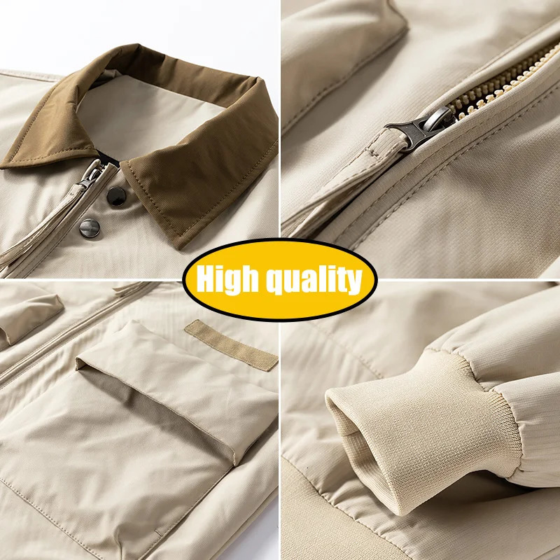 Mens Spring Casual Blazer Jacket Turn-Down Collar Stylish Versatile Office Wear Lightweight Coat Trendy Man Large Pocket Jacket 260327