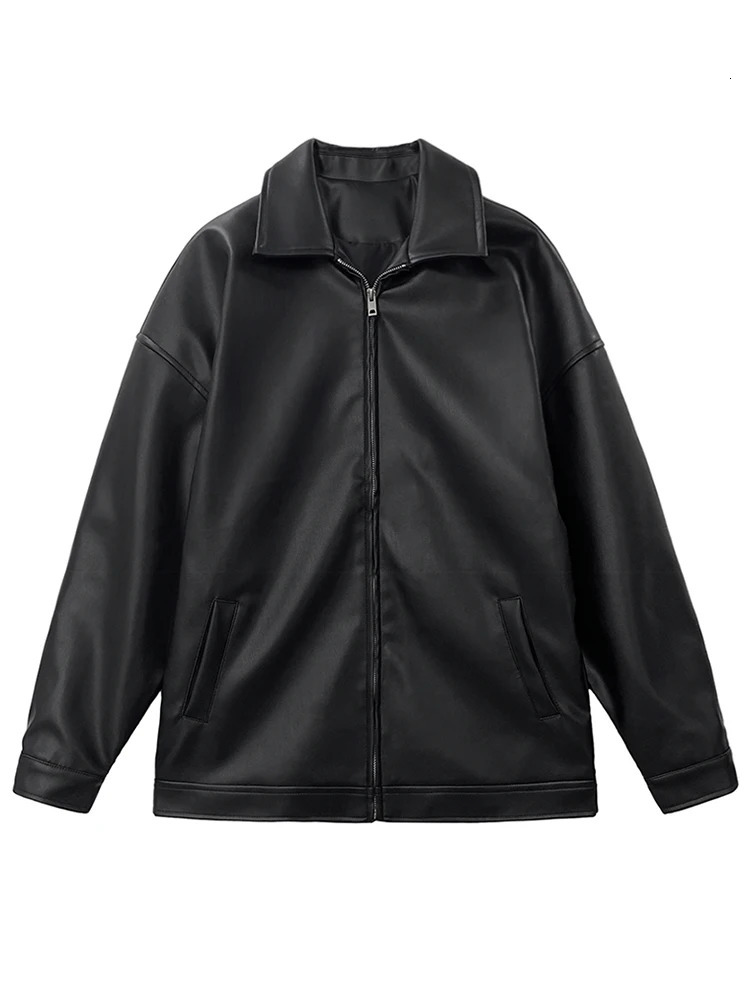 Mauroicardi Spring Autumn Cool Short Black Soft Light Pu Leather Jacket Men Zipper Casual Mens Jackets and Coats Fashion 260327