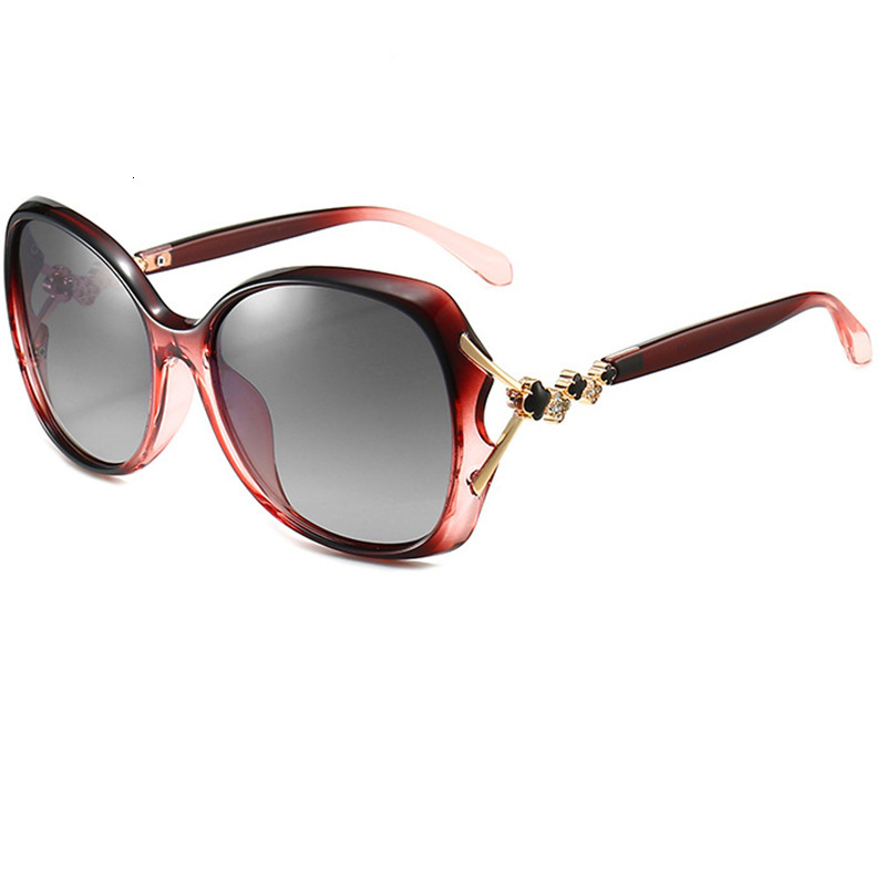 Luxury Brand Designer Sunglasses Women's Summer Sun Protection Sunglasses, Four-Leaf Clover With Diamonds, Polarized Sunglasses, New High-End Sty