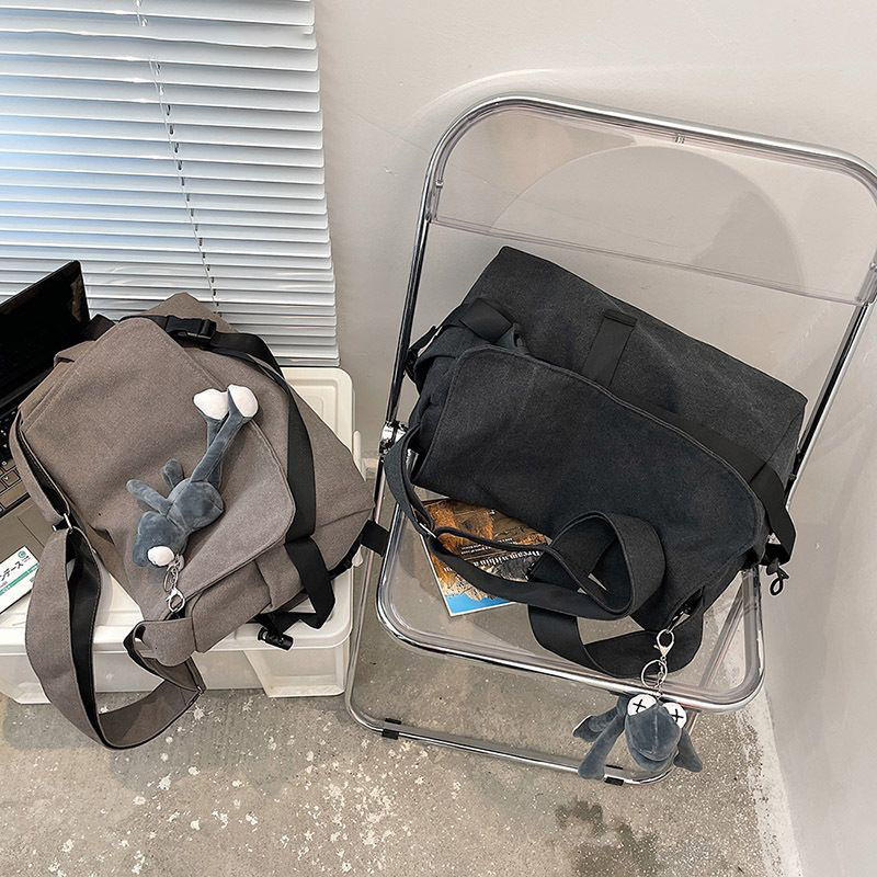 Canvas Crossbody Bag Men, Trendy Brand, Large Capacity, Ins Japanese Style, Versatile, Vintage Backpack, Simple and Casual for Men