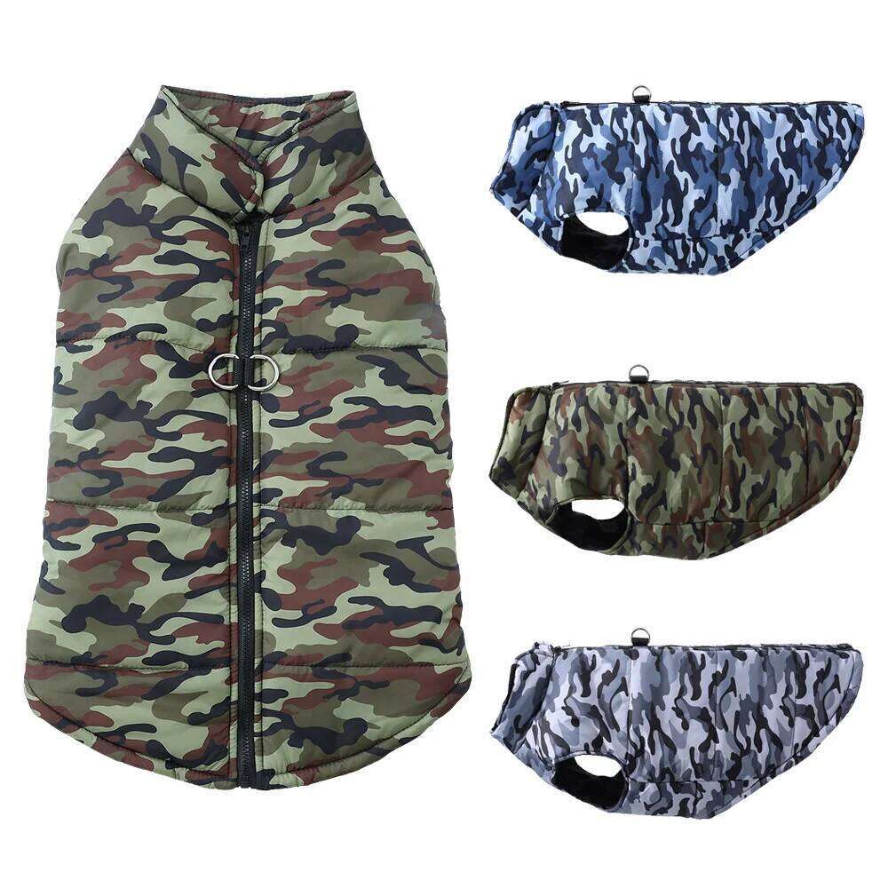 Dog Hiking Jackets Pet Clothes for Small Medium Dogs Cats Winter Puppy Camouflage Print Warm Apparel Golden Retriever Costumes