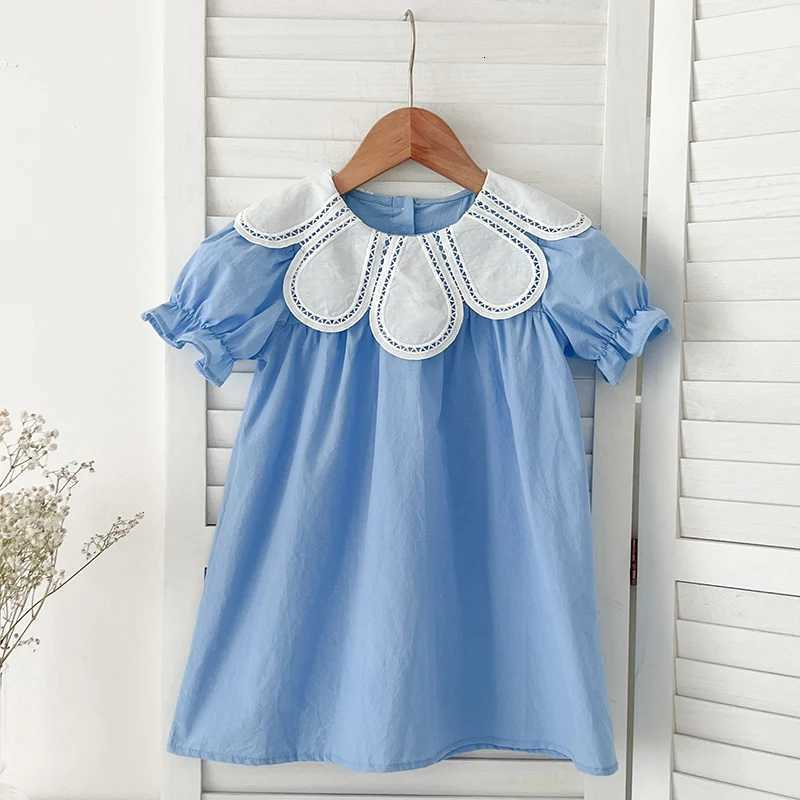 2-6Yrs Baby Girls Clothes Petal Collar Cotton New Toddler Girl Dresses Summer Baby Dress Kids Girls Casual Soft Dress PrincessT260330