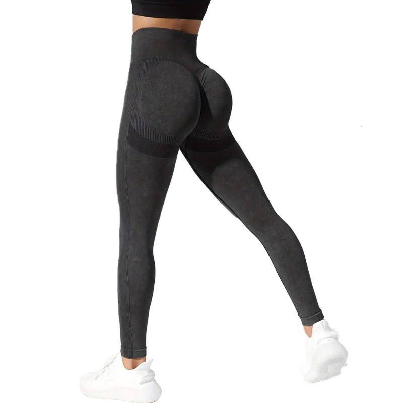 Washable Knitted Seamless Yoga Pants High Waist Butt-Lifting Matte Yoga Wear Summer Slimming Sports Running Fitness Pants