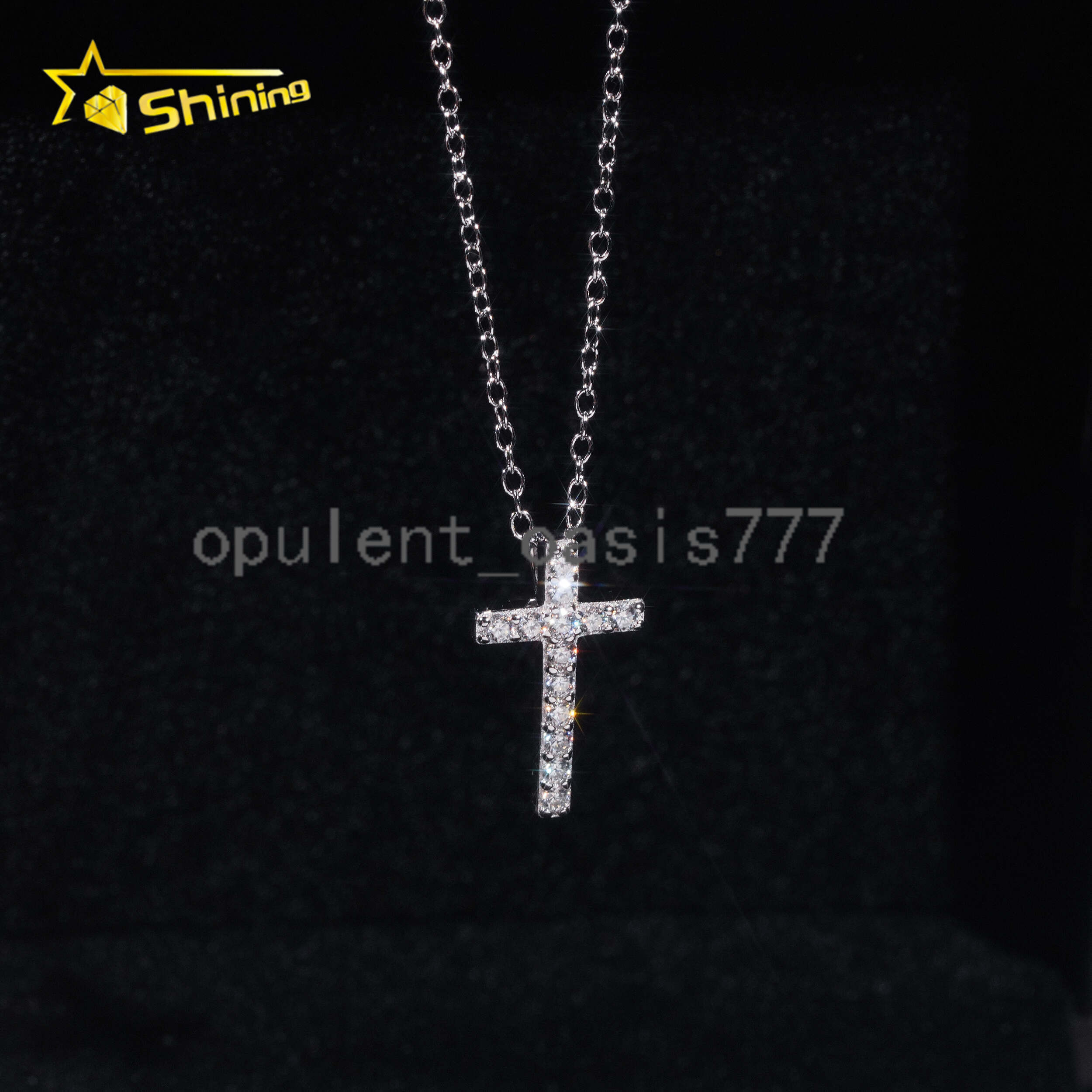 Fast Shipping Hip Hop Jewelry Charms Pendant Sterling Silver Iced Out VVS Moissanite Cross Pendant Necklace for Men Women